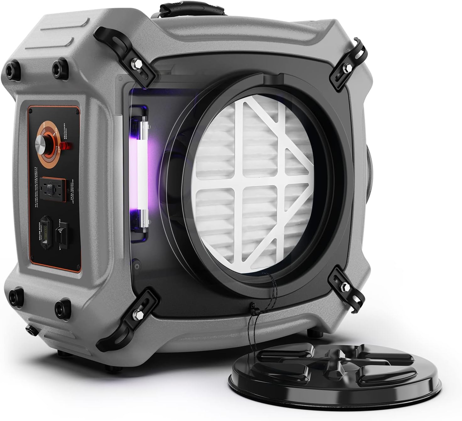 Abestorm V1 Air Scrubber 4 Stage with UV-C Light, HEPA/Activated Carbon Filter, MERV-10 Pre-Filter, Stackable Industrial Commercial Air Scrubbers Negative Air Machine Cleaner for Damage Restoration, 750CFM Airflow, 10 Years Warranty