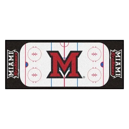 19518 Fanmats College NCAA Miami University 30 inch x 72 inch Nylon Face Durable Non-Skid chromojet-printed Washable Rink Runner