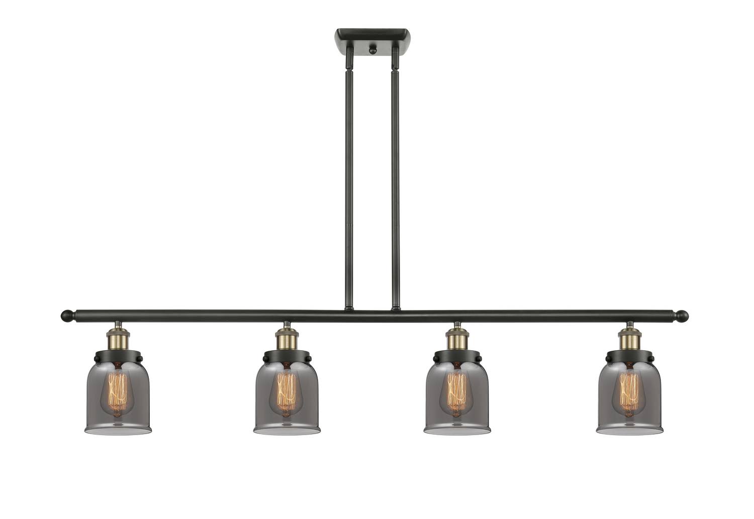 Innovations Black Antique Brass Small Bell 3 Light Island Light - LED Bulbs Included