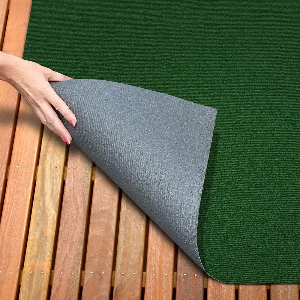 House, Home and More Indoor Outdoor Carpet with Rubber Marine Backing - Green - 6 Feet x 15 Feet