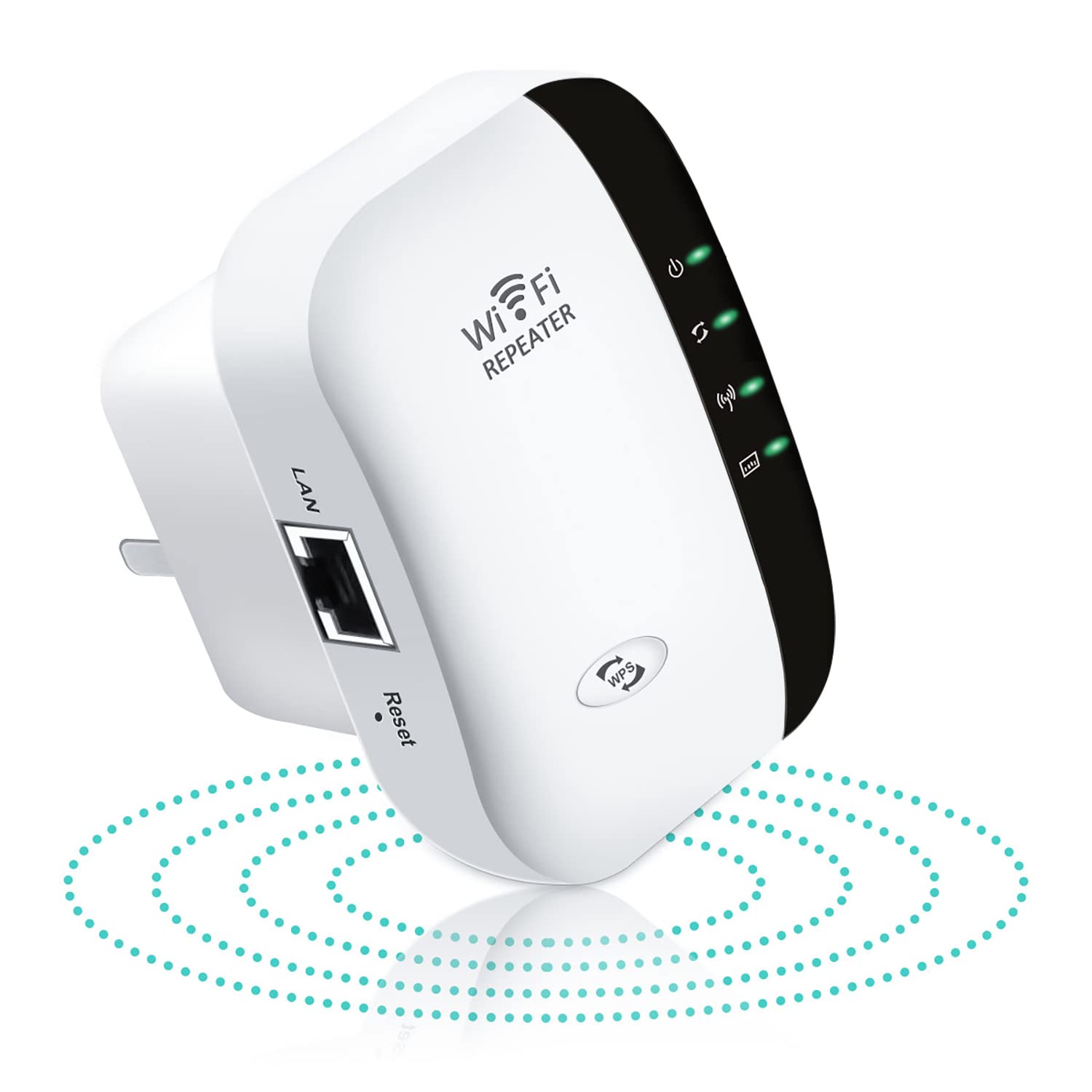 WiFi Repeater, Up to 2640 sq. ft. WiFi Extender Home Wireless Signal Booster Ethernet Port Support AP/Repeater Mode and WPS Function, One Touch Setting, Alexa Compatible Pack of 2