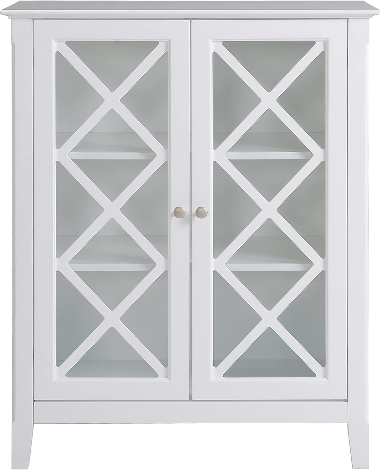 Legacy Home 2 Door Accent Cabinet, Glass Cabinet, 2 Door Storage Cabinet 144