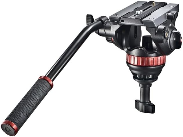 Manfrotto Video Head with Flat Base and Fixed Lever, Video Head for Compact Video Cameras and DSLR Cameras, for Filming, Videography, Content Creation, Vlogging, Live Streaming