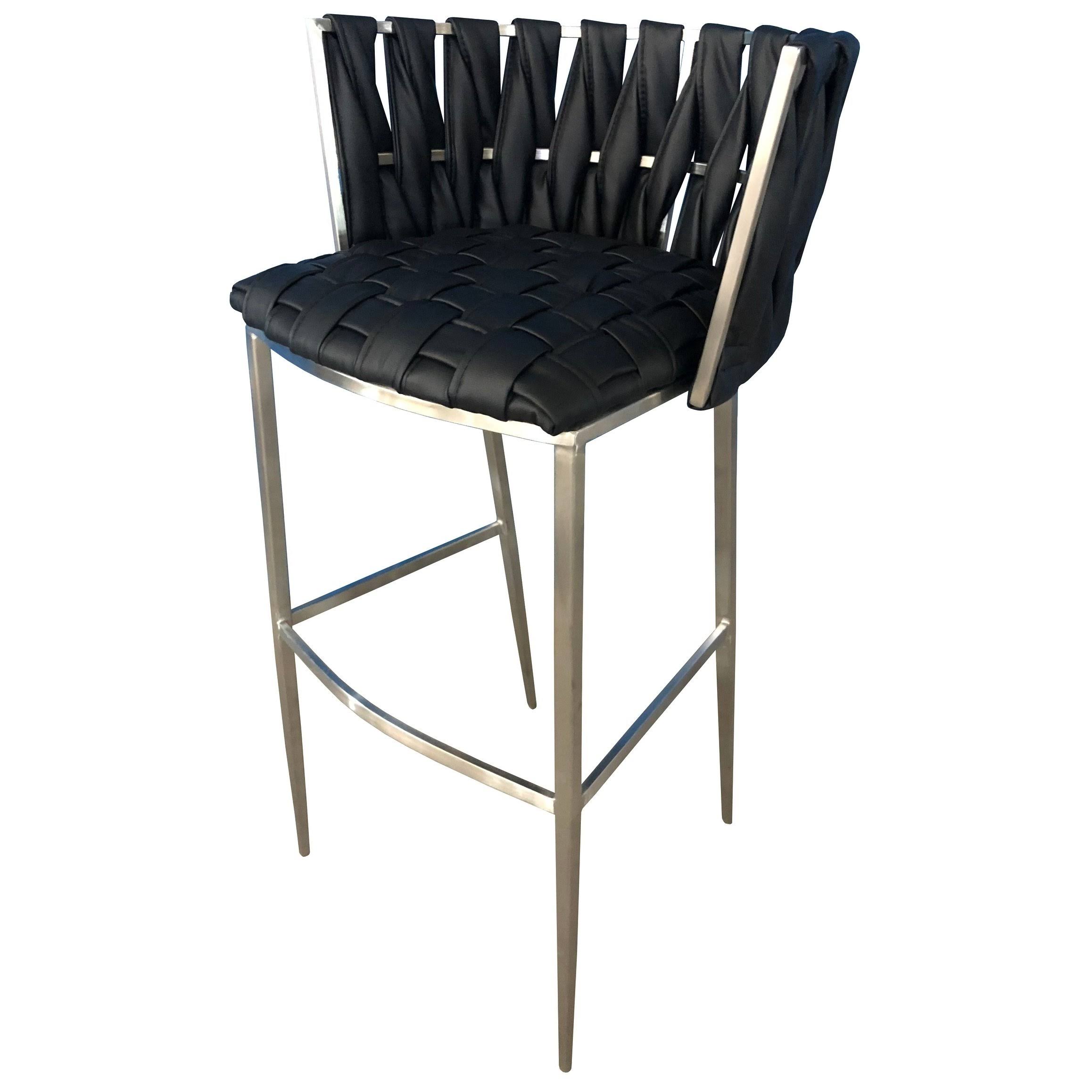 Tobias Designs Barcelona 35x22 Stainless Steel Extra Tall Bar Stool in Black Lava