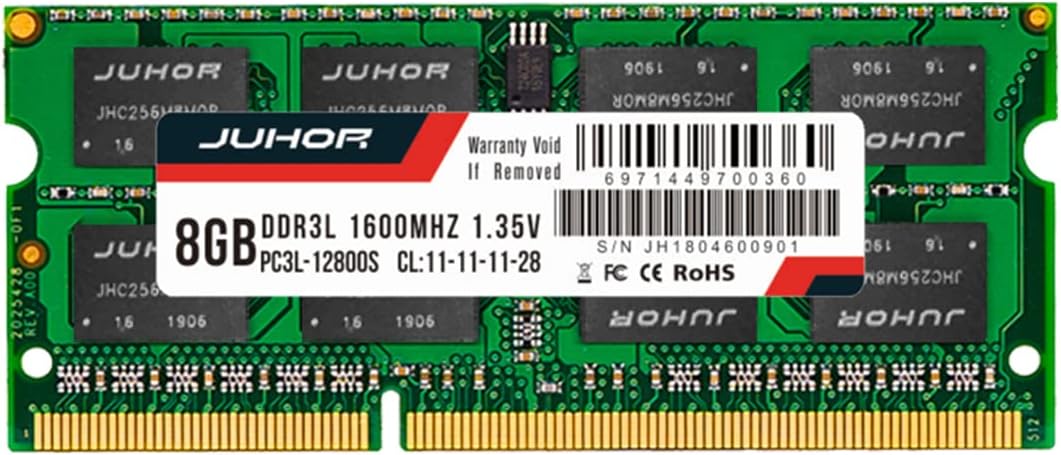 JUHOR Desktop Computer Memory DDR3 RAM 8GB 1600MHz (PC3 12800) 240-pin CL11 1.5V UDIMM Gaming Series Desktop Memory Module (Black) Pack of 2