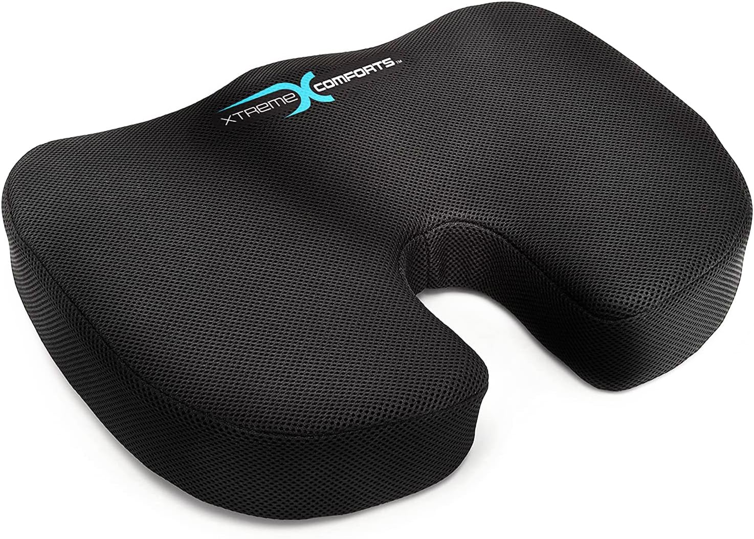 Xtreme Comforts Seat Cushion, Office Chair Cushions - Pack of 1 Padded Foam Cushion w/ Handle for Desk, Wheelchair & Car Use - Back Support Pillow for Chair