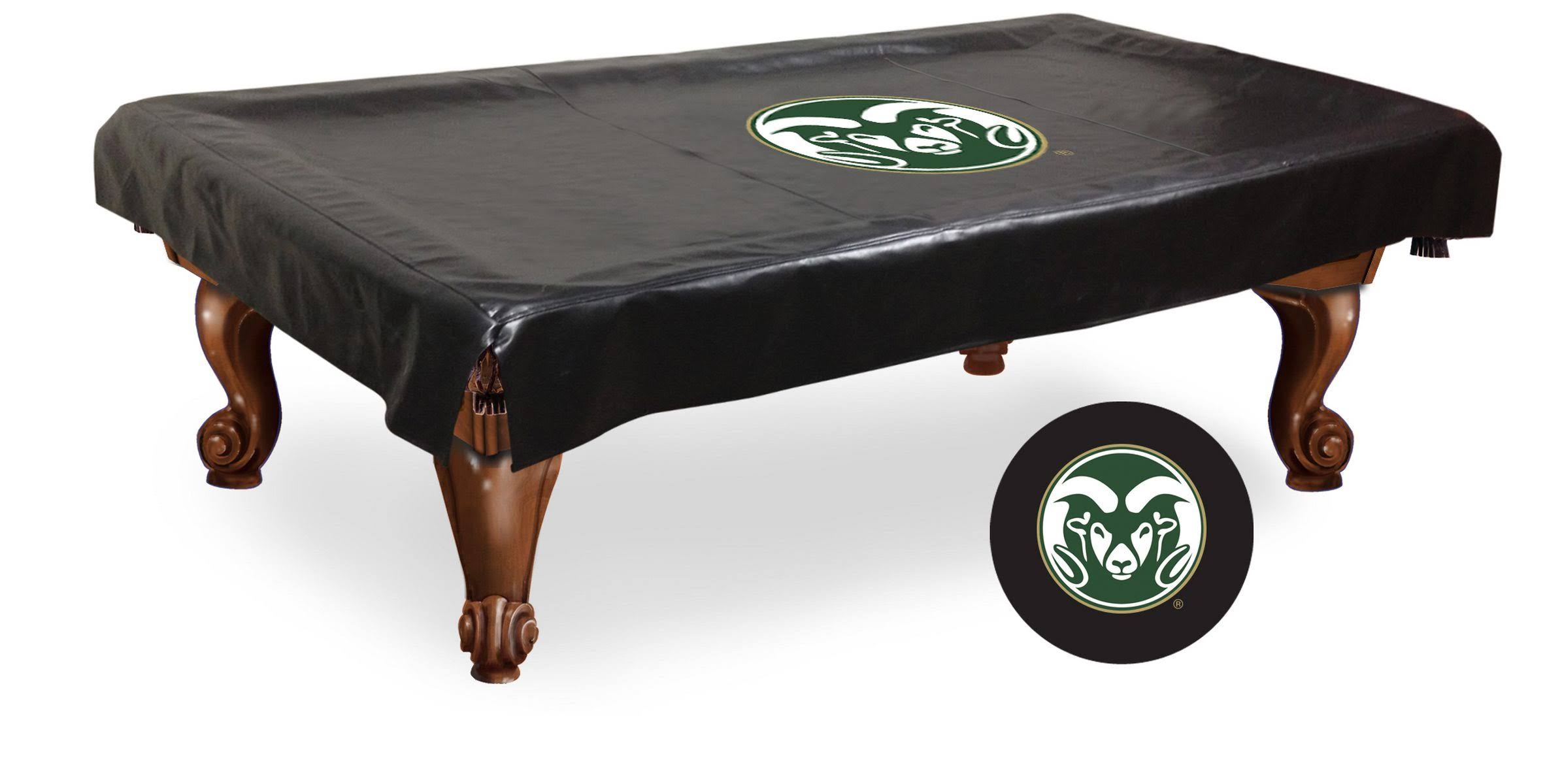 Colorado State Rams HBS Black Vinyl Billiard Pool Table Cover (110x22x60x22x12x22)