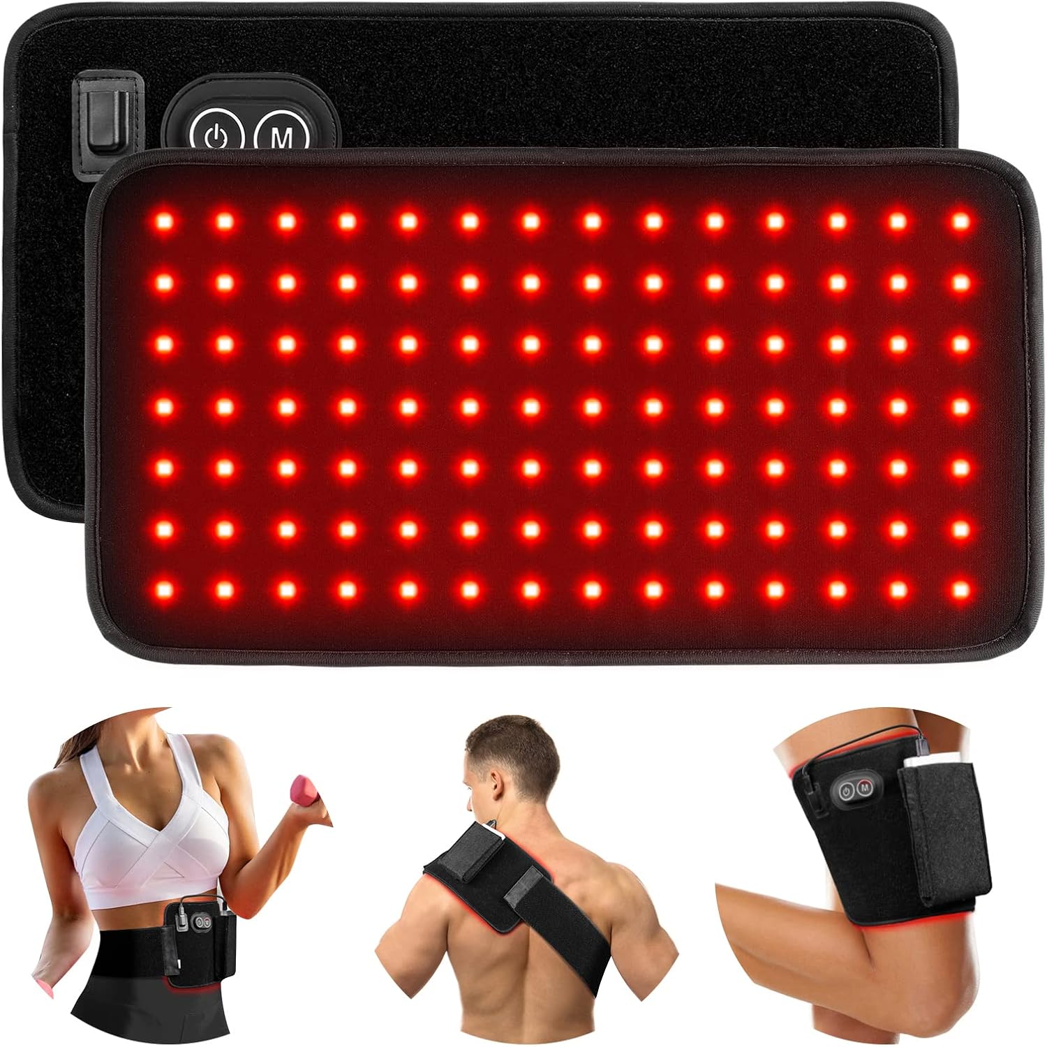 USUIE Red Light Therapy Belt, 660nm & 880nm, Near Infrared Light Therapy Device for Body, LED Flexible Wearable Wrap, with Timer for Back Shoulder Waist Muscle
