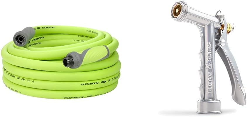 Flexzilla Garden Hose with SwivelGrip, 5/8 in. x 50 ft., Heavy Duty, Lightweight, Drinking Water Safe - HFZG550YWS (Packaging May Vary) Pack of 2