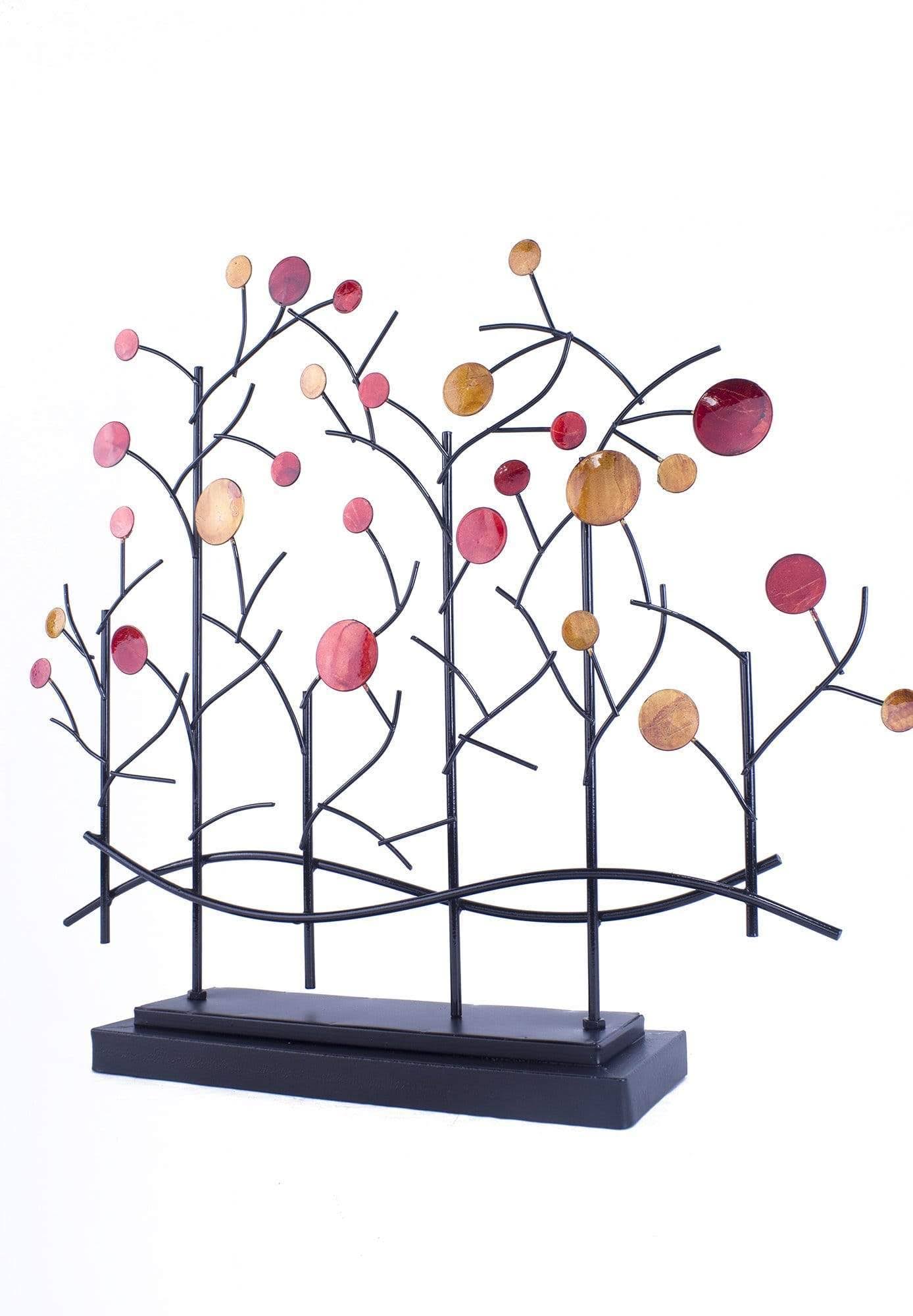 Foiled and Lacquered Table Top Decorative Object - Copper, Red and Gold