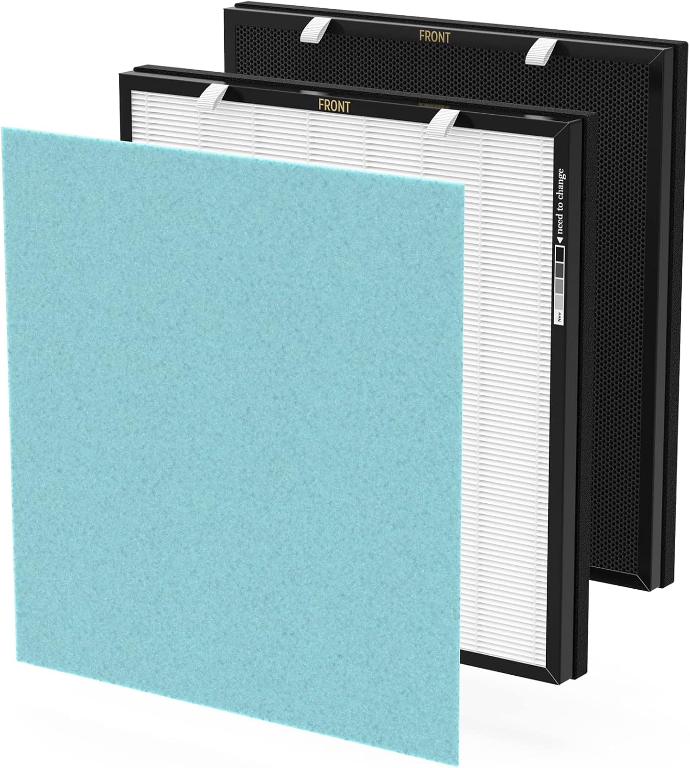 RFM80 True HEPA Replacement Filter Compatible with Oransi MAX RFM80 OVHM80 Air Purifier, 1 Extra Pre-Filters + 1 H13 Grade True HEPA Filter + 1 Activated Carbon Filter (1 Set). Pack of 2