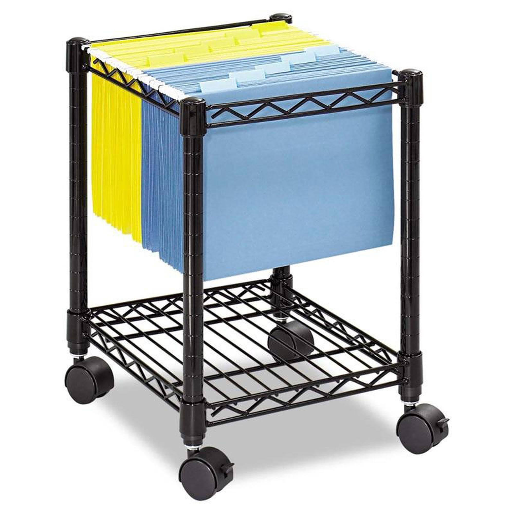 Safco Compact Mobile File Cart - Trolley - steel wire - black