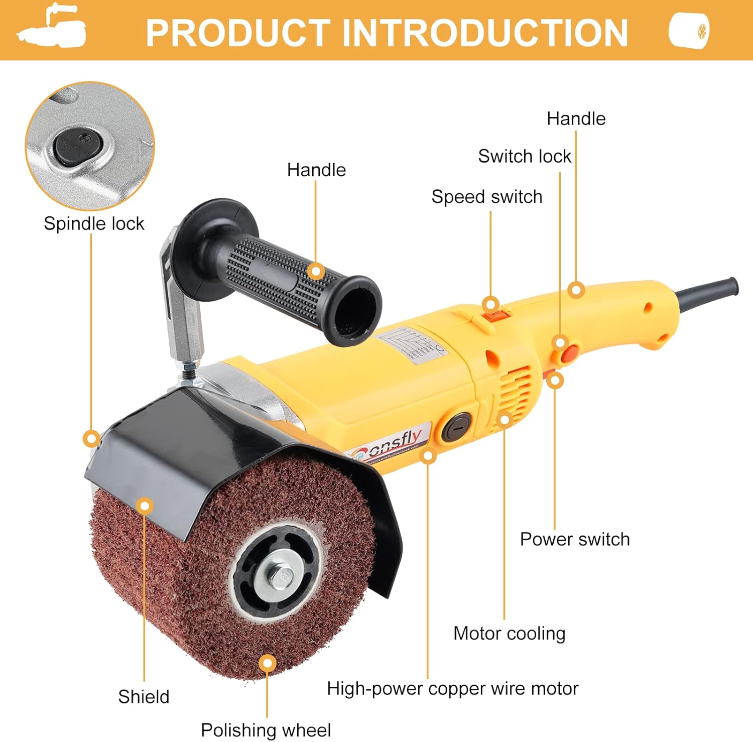 Burnishing Polishing Machine, 2200W Electric Wire Drawing Machine 110V Wheel Polisher Sander with 2 Wheels #80#180#, for Metal Stainless Steel Wood Polishing
