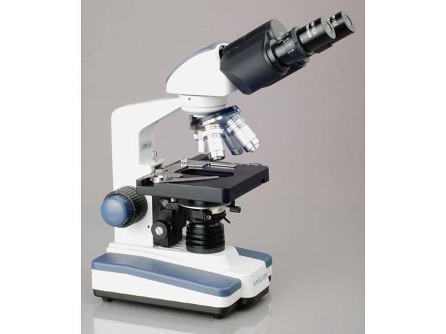 Amscope 40X-2000X LED Lab Binocular Compound Microscope W 3D Stage, 100 Prepared Slides, Activity Book