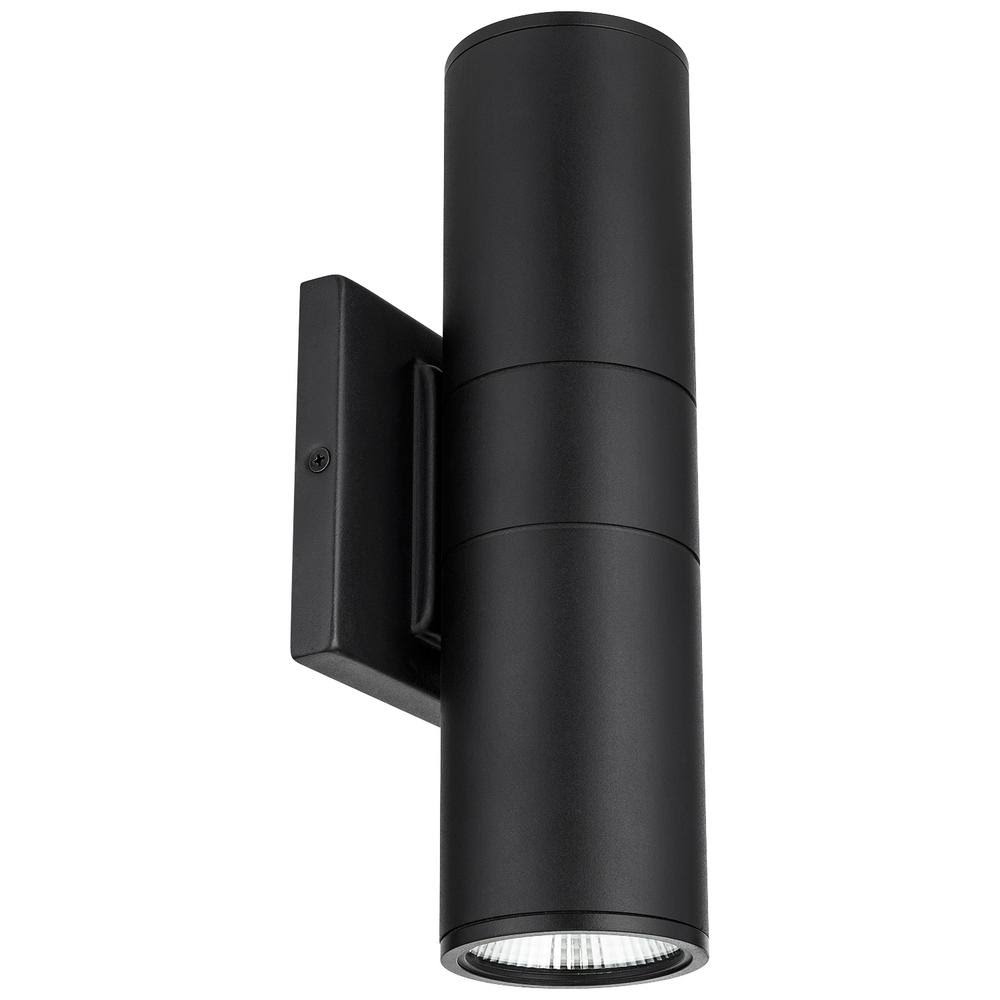 Sunlite Black Aluminum LED Outdoor Wall Cylinder Light ETL Listed Energy Star Certified Light Fixture Warm White (3000K)