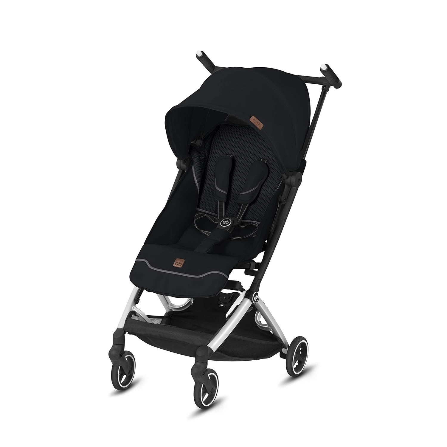 gb Pockit+ All-Terrain, Ultra Compact Lightweight Travel Stroller with Canopy and Reclining Seat in Velvet Black