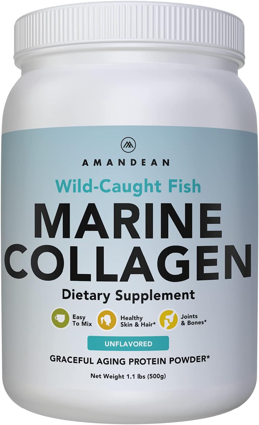 Premium Anti-Aging Marine Collagen Powder 17.6 Oz | Wild-Caught Hydrolyzed Fish Collagen Peptides | Type 1 & 3 Collagen Protein Supplement | Amino Acids for Skin, Hair, Nails | Paleo Friendly, Non-GMO Pack of 2