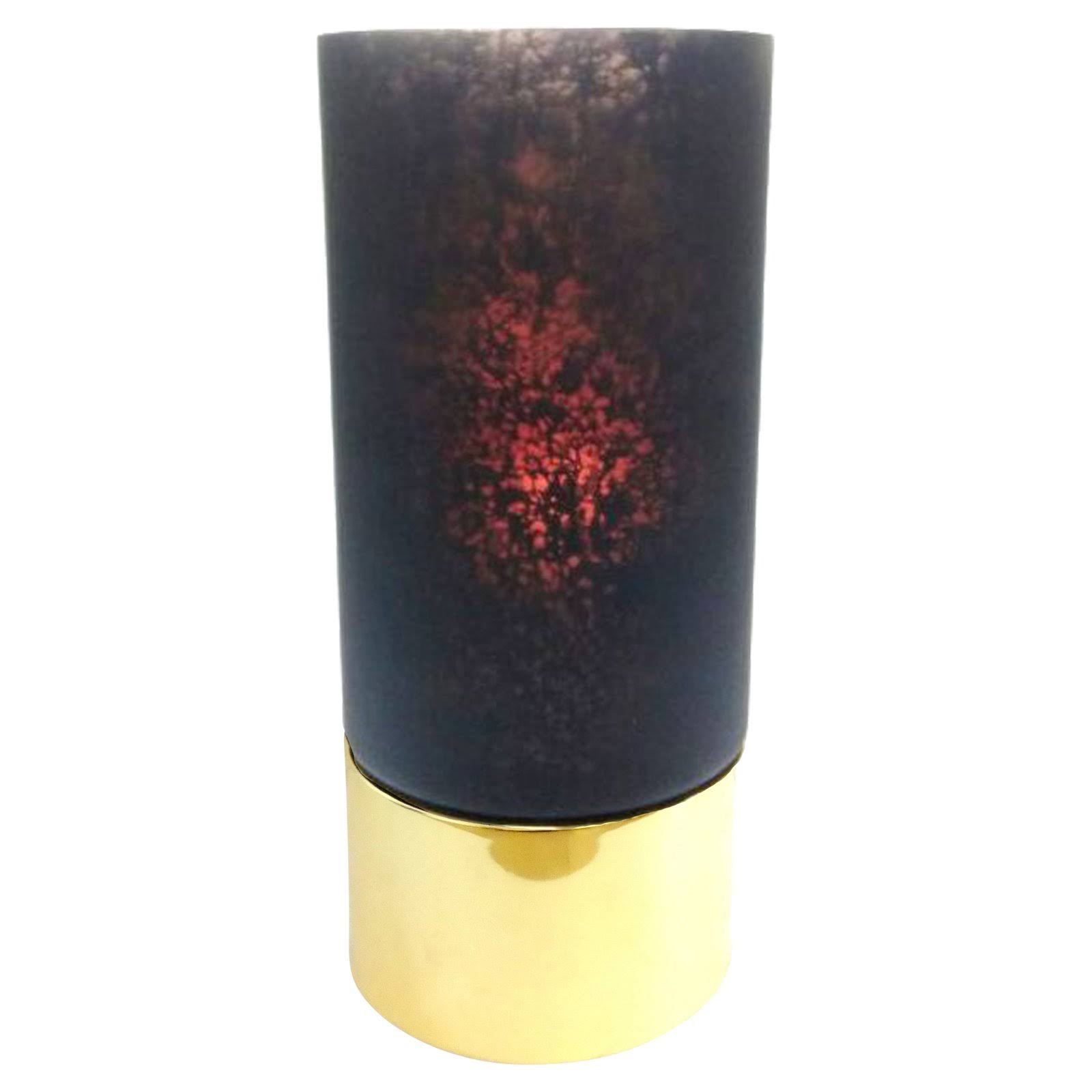 Sagebrook Home 18.75x22 Glass Hurricane w/ Metal Base, Black/Gold