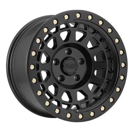 Black Rhino Primm Wheel, 18x9.5 with 8x165.10 and 8x6.5 Bolt Pattern - Matte Black with Brass Bolts - 1895PRM008165M22