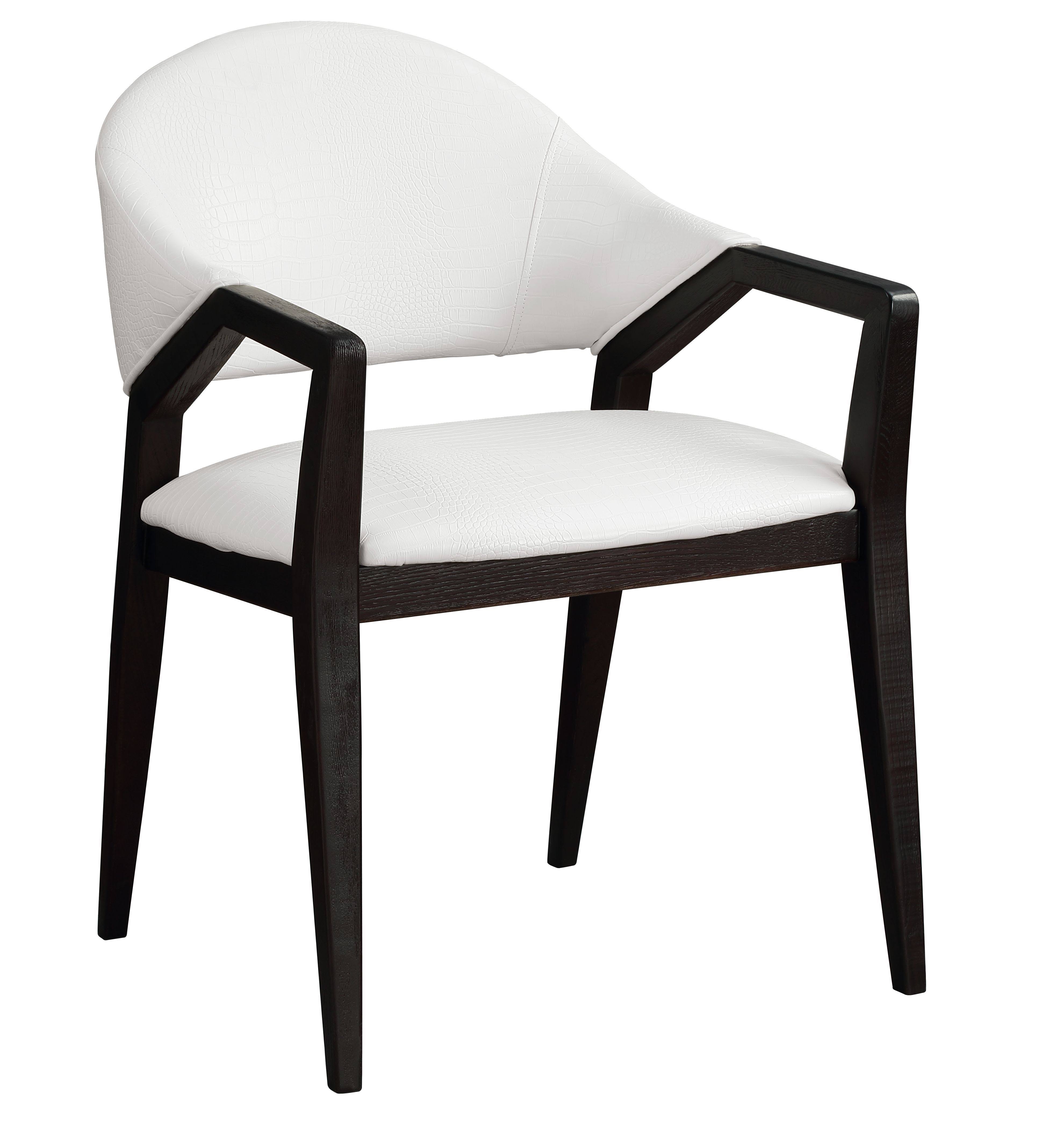 Acme Aucilla Accent Chair White Faux Crocodile PU