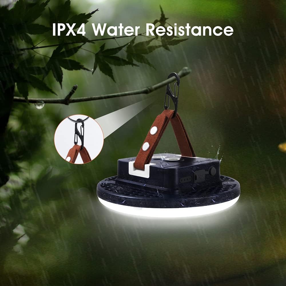 2 Light Source Modes LED Portable Night Camp Lights, USB Rechargeable Waterproof Tent Lights, Power Bank Must be Equipped in case of Power outages Pack of 2