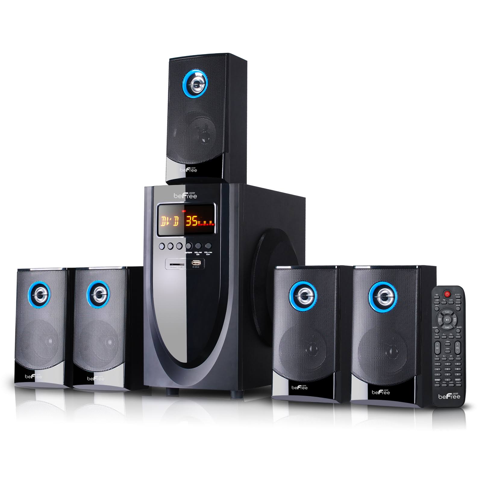 BeFree Sound BFS-520 Speaker System - 5.1 Channel - 80W RMS - Black