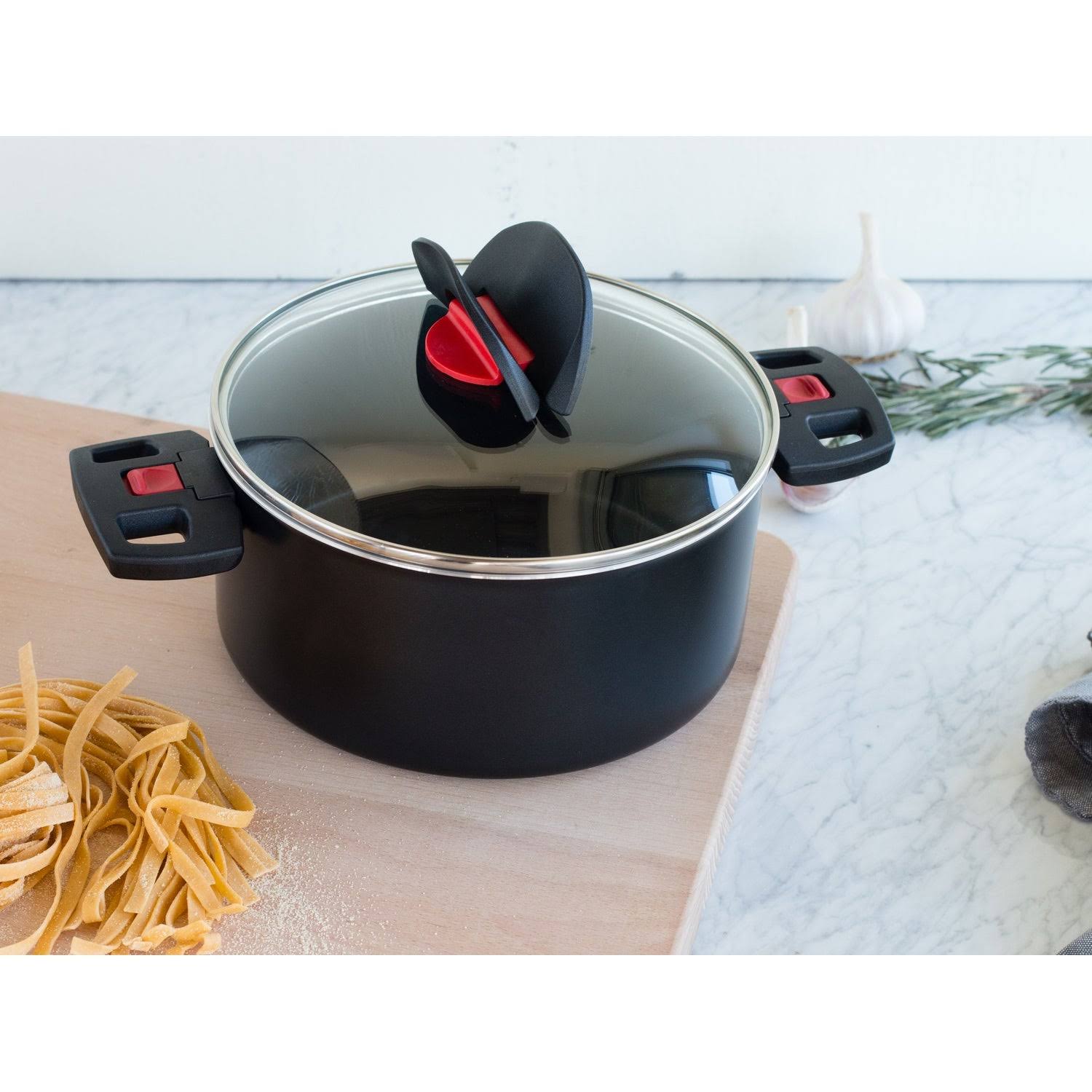 Ballarini Click u0026 Cook Nonstick Dutch Oven w/Lid - Black - 5.75-qt