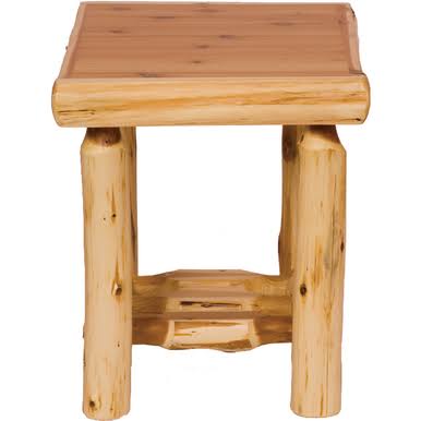 Cedar Log Open End Table, Black Forest Decor