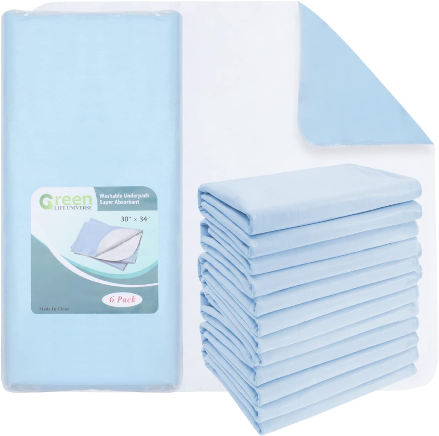Green Life Universe Washable Underpads 6 Pack 30