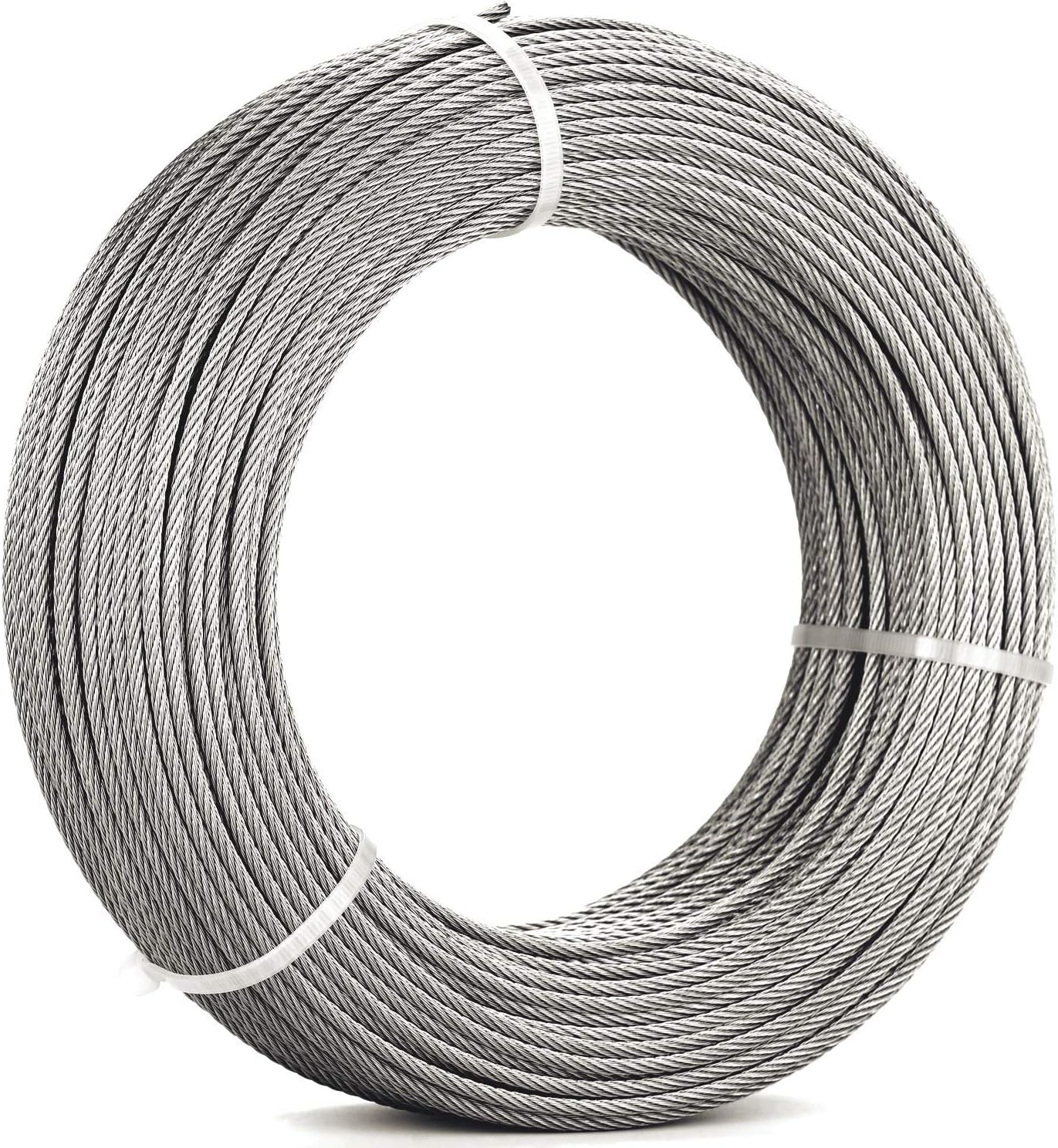 Senmit 1/8 Stainless Steel Aircraft Wire Rope for Deck Cable Railing Kit,7x7 300Feet T316 Marin Grade Pack of 2