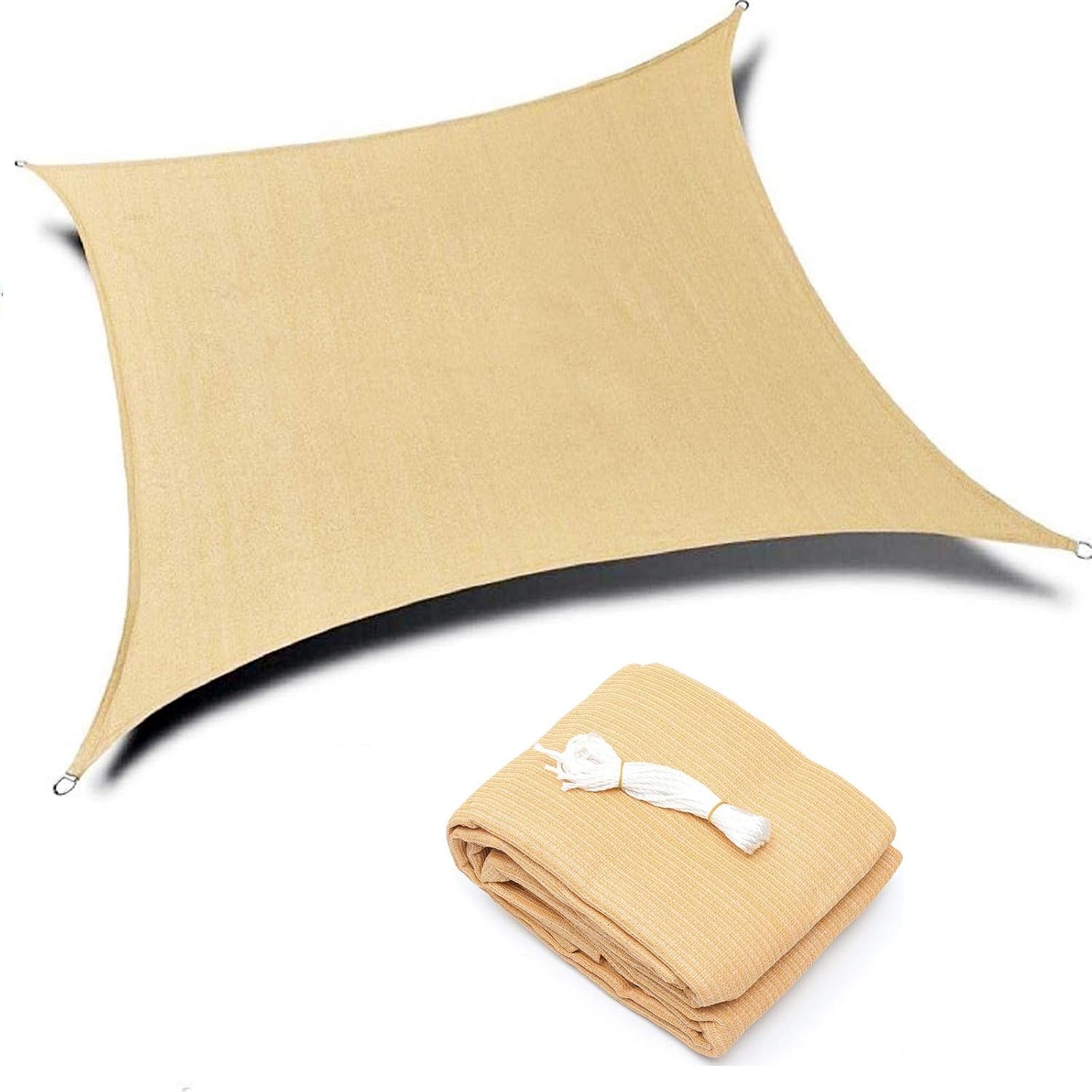 Kimdee Sun Shade sail (13&rsquo;x16&rsquo;) Canopy UV Block for Outdoor Patio Garden Activity (Earthy Yellow)