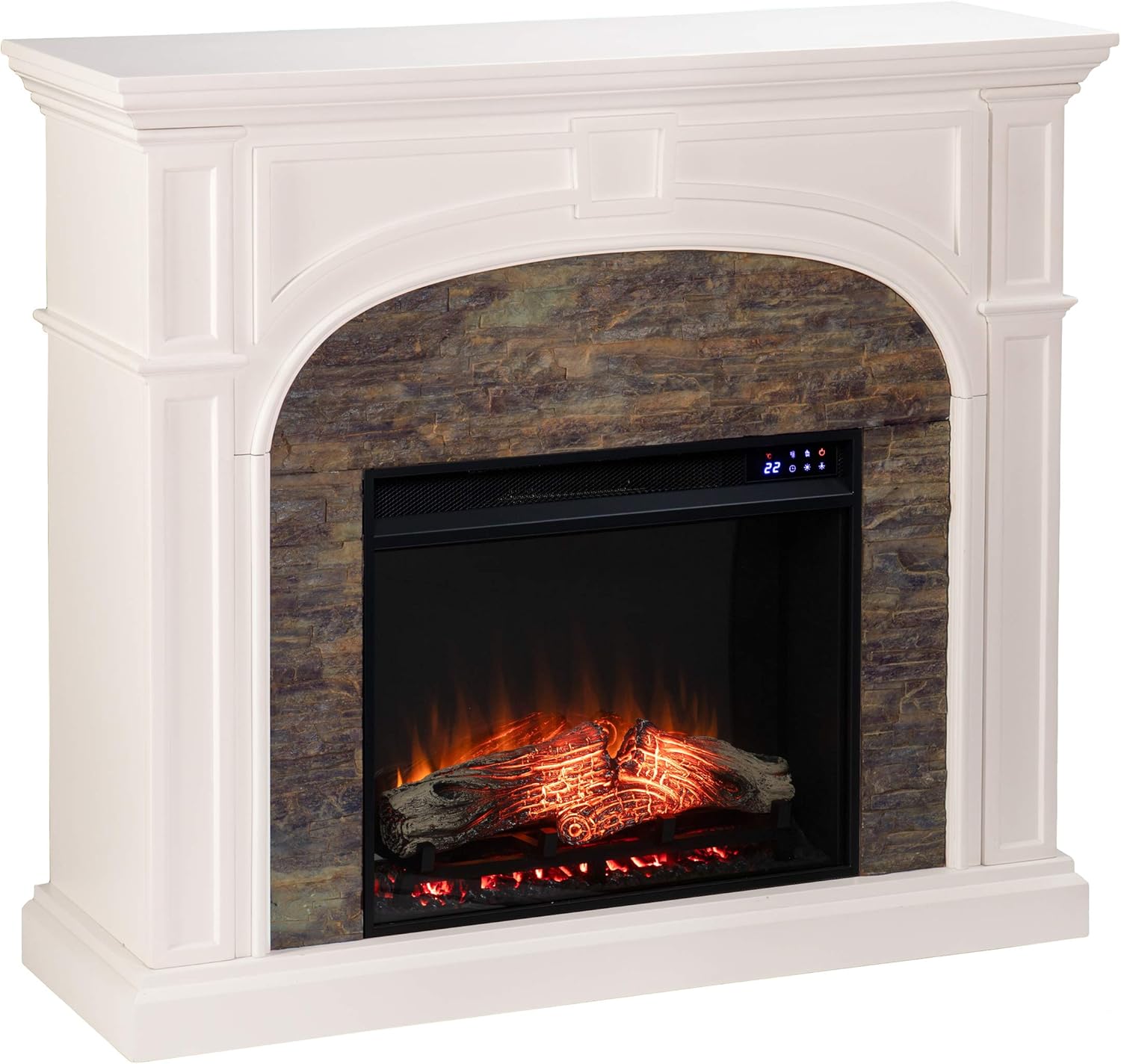 SEI Furniture Tanaya Fireplace, New White, Montelena