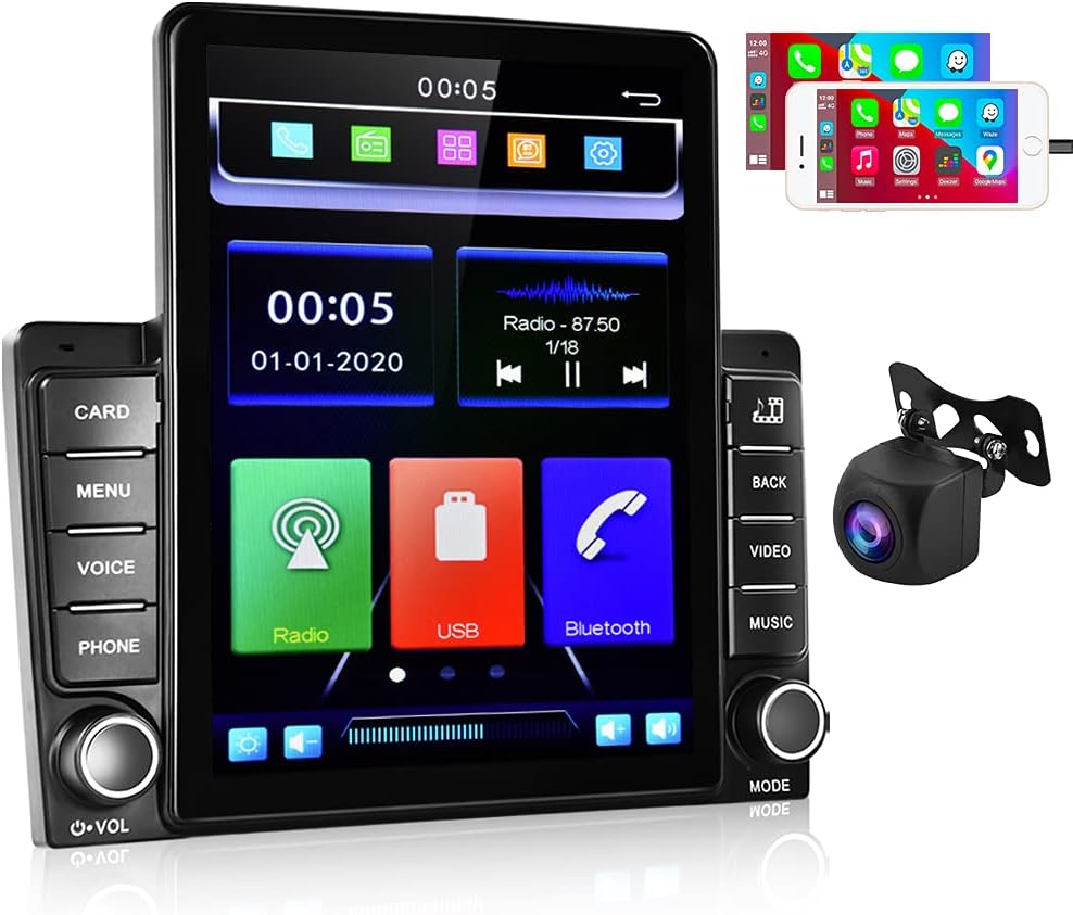 Podofo Double Din Car Radio with Carplay, HD 9.5