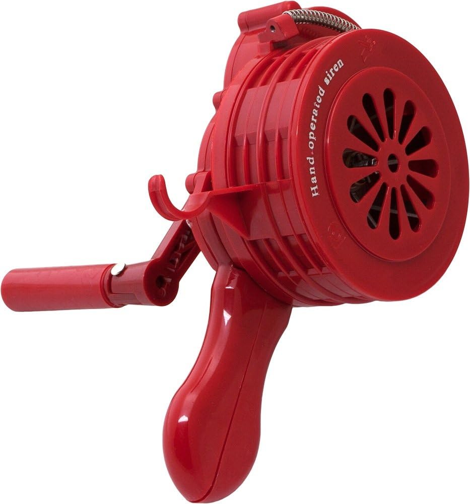 Vixen Horns Hand Crank Siren, Loud Portable Air-raid Hand Held Siren, Manual Operated Siren Horn, Handheld Fire Alarm Tornado Air Raid Siren (Plastic), VXS-1000P Pack of 2