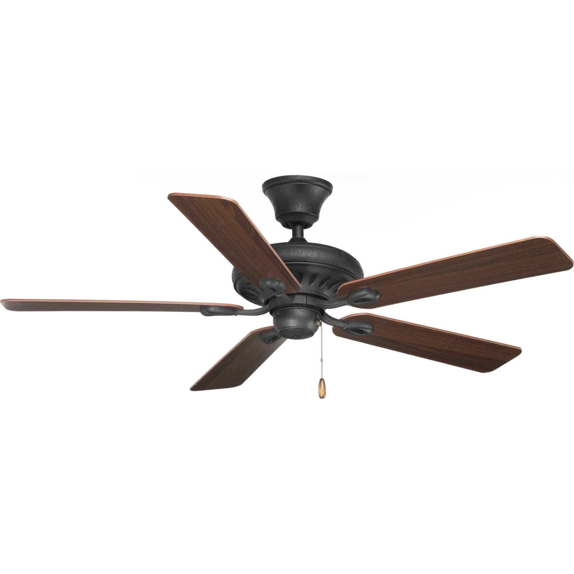 Progress Lighting AirPro Signature 52x22 Ceiling Fan - Forged Black - Classic Walnut/Dark Cherry Blades
