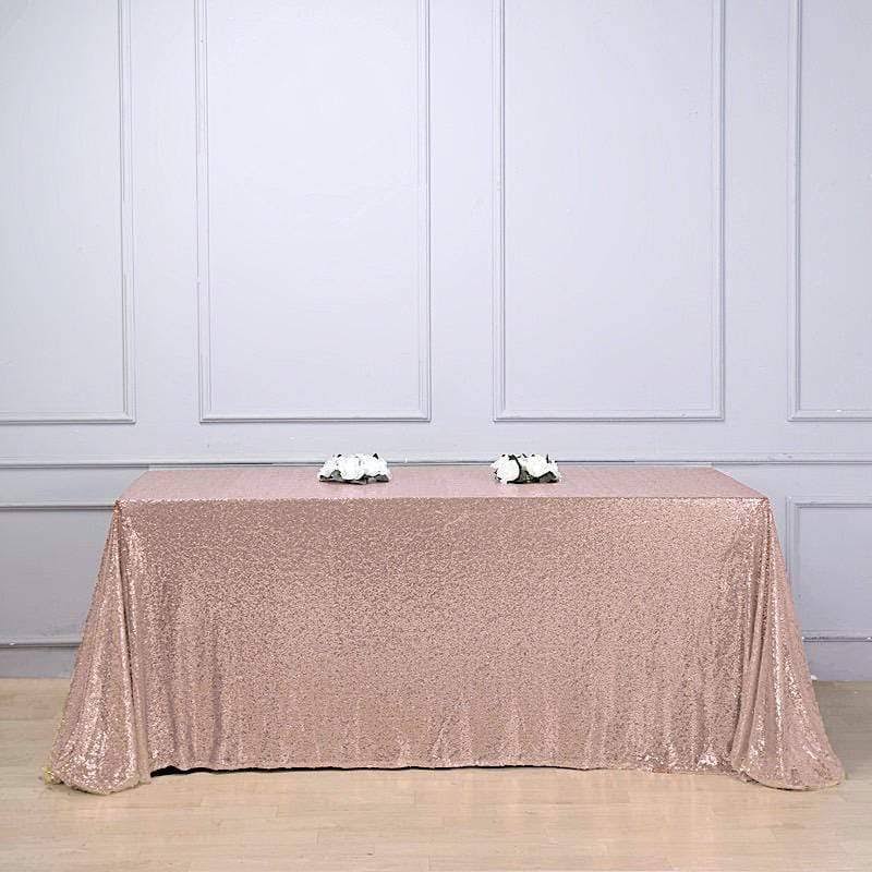 Balsacircle Blush 90x156 inch Sequin Rectangular Tablecloth - Party Wedding Reception Catering Dining Home Table Linens, Pink