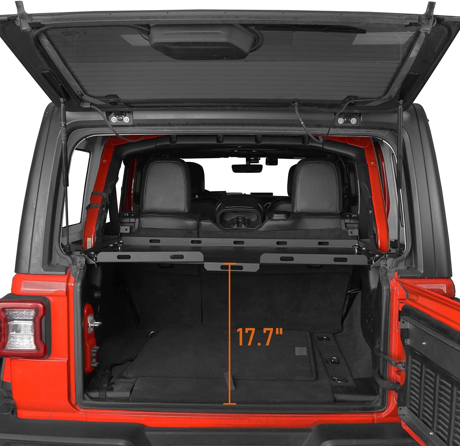 Hooke Road Interior Foldaway Cargo Rack Compatible with Jeep Wrangler JL 4 Doors Hard Top 2018 2019 2020 2021 2022 (Exclude Power Top)