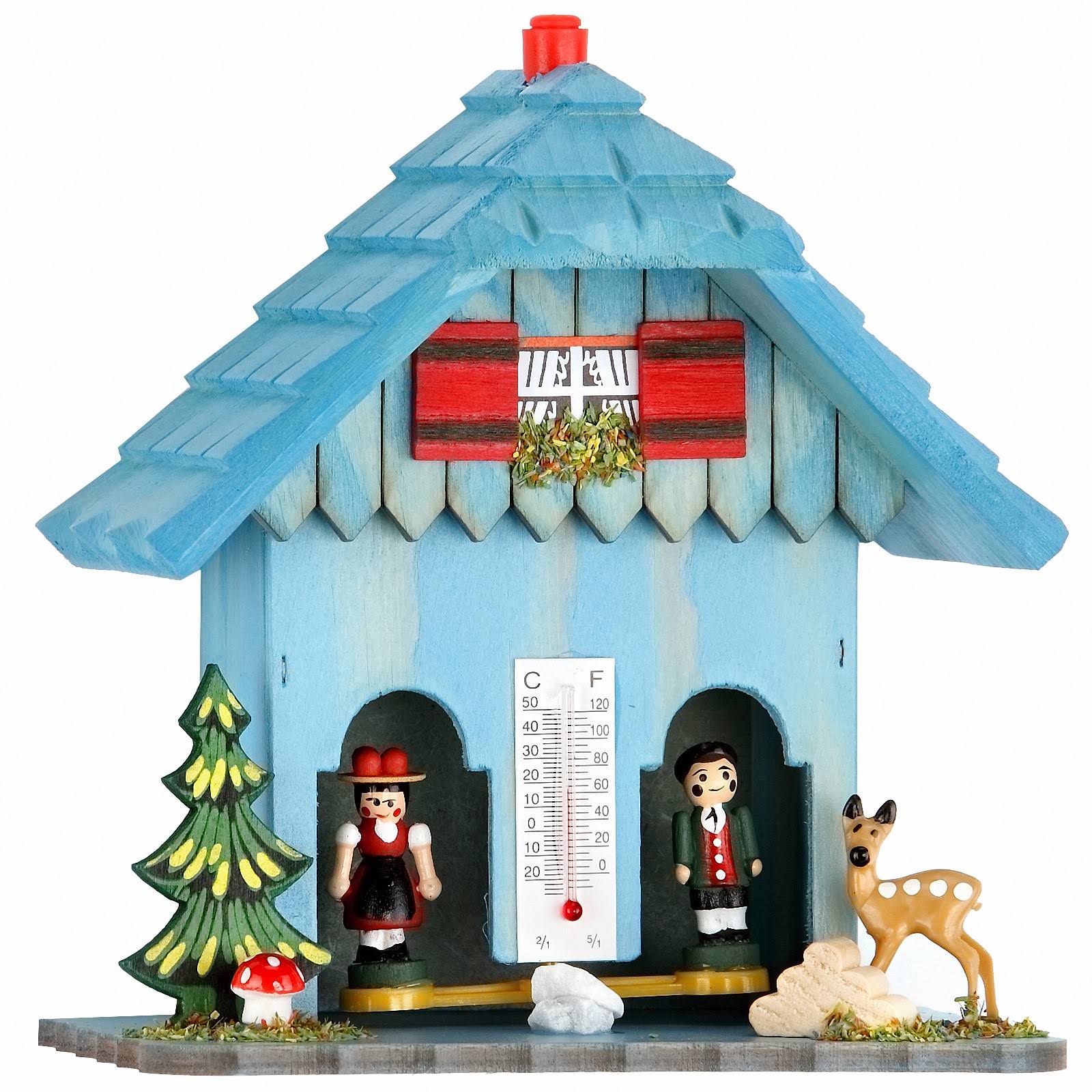 German Black Forest Weather House Blue Tu 73 Blau