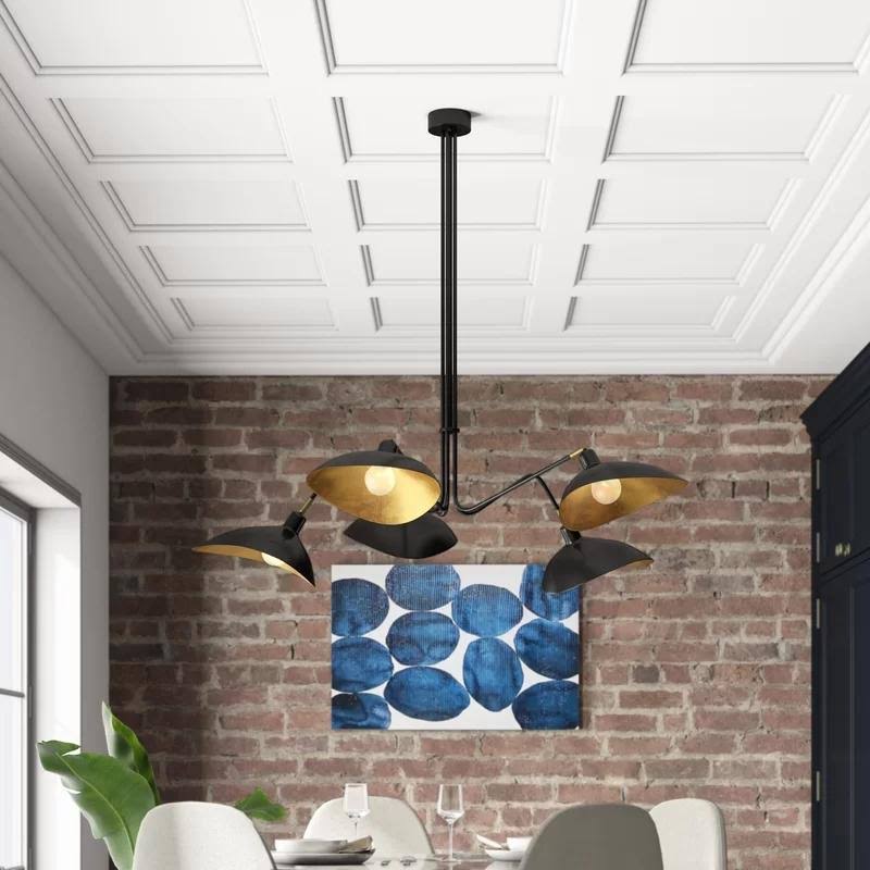 Manzano 5-Light Shaded Classic/traditional Chandelier Brayden Studio Finish Black