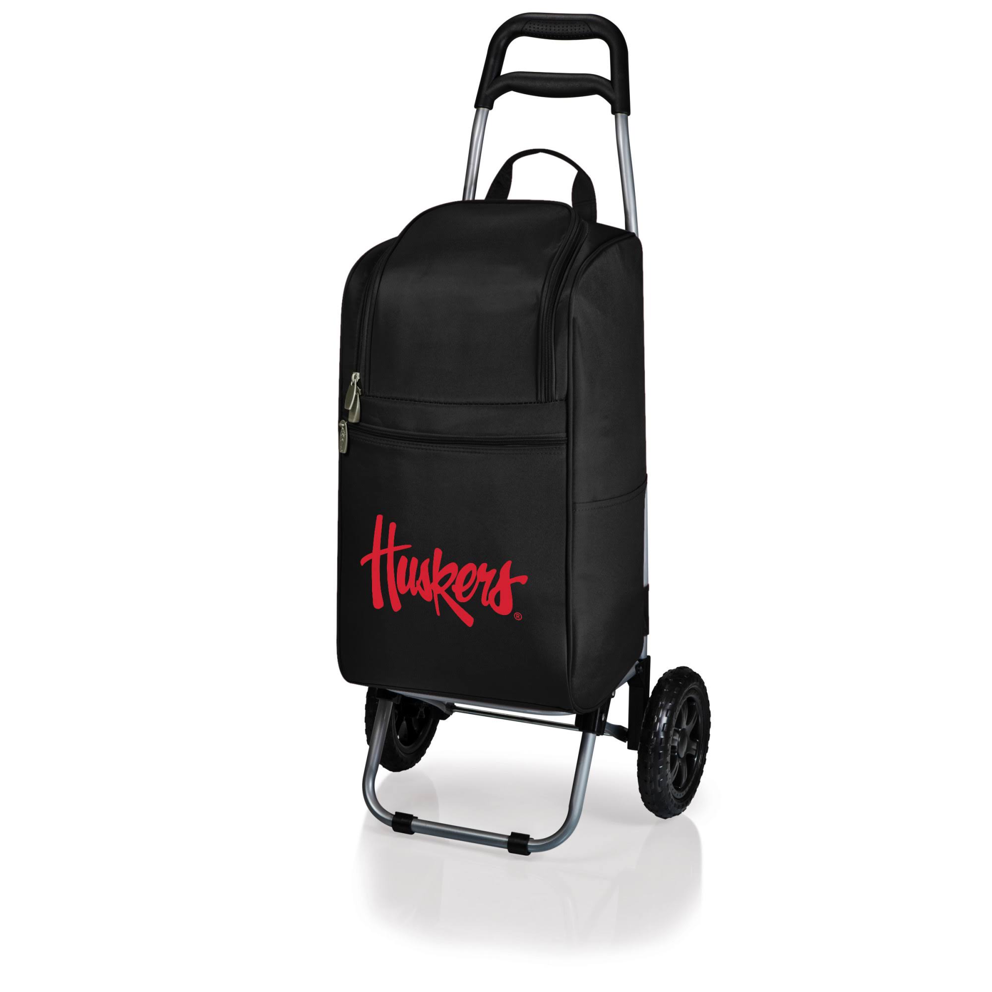 Picnic Time Nebraska Cornhuskers Cart Cooler, Black
