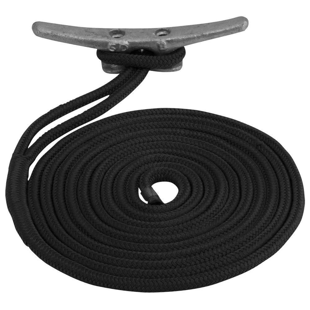 Sea-Dog 302119030Bk-1 Double Braided Nylon Dock Line 3/4x22 x 30& Black