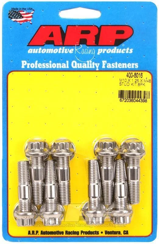 ARP 400-8016 - M10 x 1.25 x 48mm Broached Stud Kit 8pcs