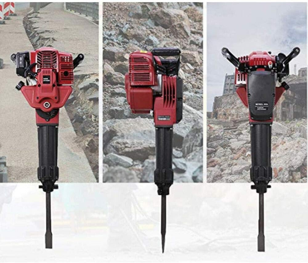 52CC G-a-s Jack Hammer-2 Stroke G-a-s Powered Petrol Demolition Jack Hammer-for Construction Concrete Floor Stone Breaker Punch Drill Chisel