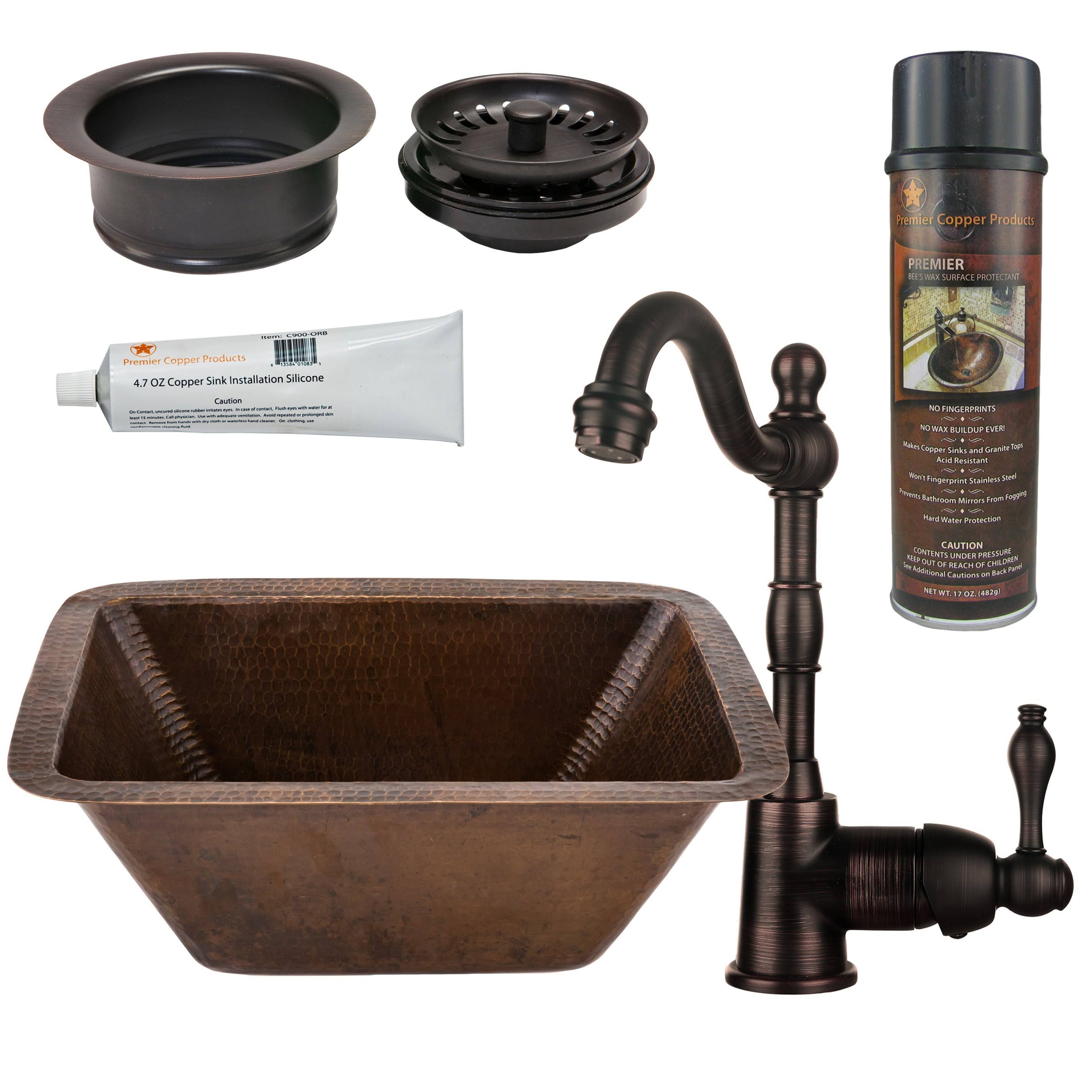 Premier Copper Products - Bsp4_Brecdb3-G Bar/Prep Sink, Faucet and Accessories Package