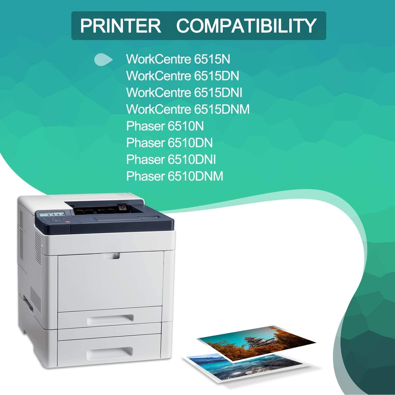 GREENBOX Remanufactured Toner Cartridge Replacement for Xerox Phaser 6510 6510/dni 6510/dn 6510/n Workcentre 6515 6515/dni 6515/dn 6515/n Printer High Yield (1 Black 1 Cyan 1 Magenta 1 Yellow) Pack of 2