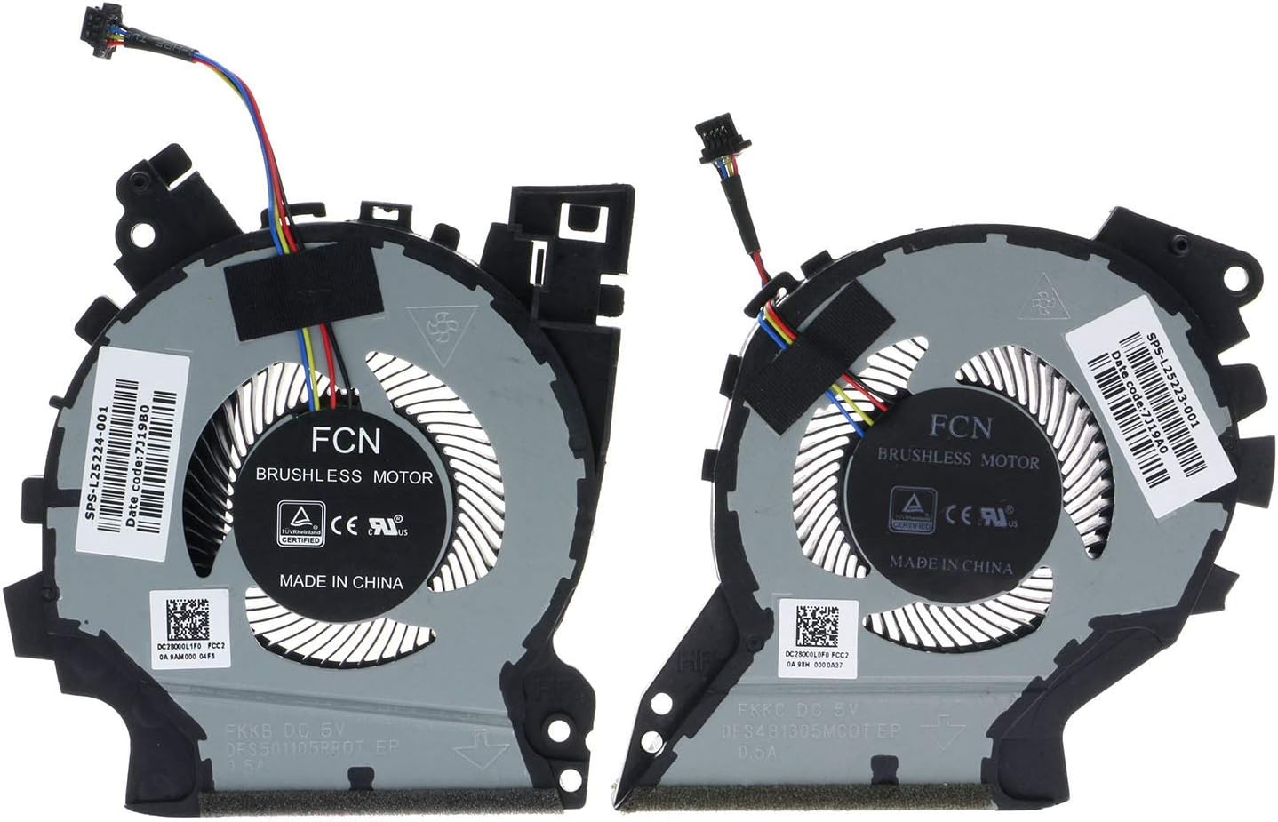 CPU&GPU Cooling Fan for HP ZBook 15v G5 Mobile Workstation L25223-001 L25224-001 Pack of 2