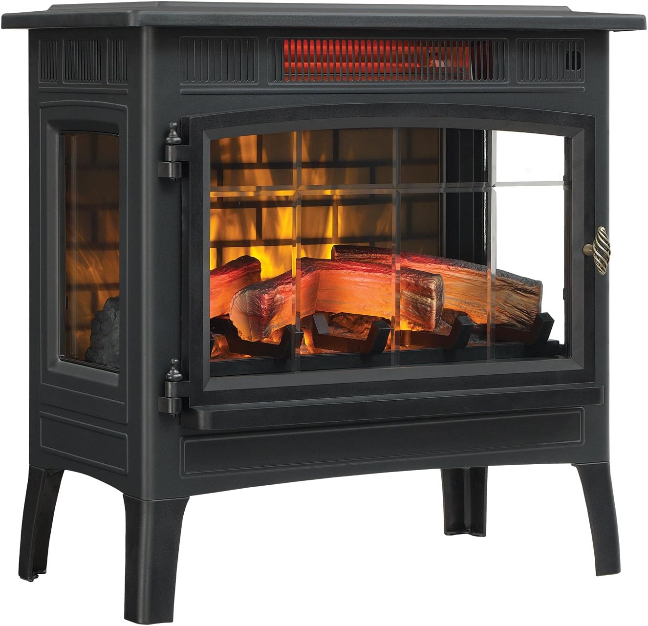 Duraflame 3D Infrared Electric Fireplace Stove with Remote Control - Portable Indoor Space Heater - DFI-5010 (Black)