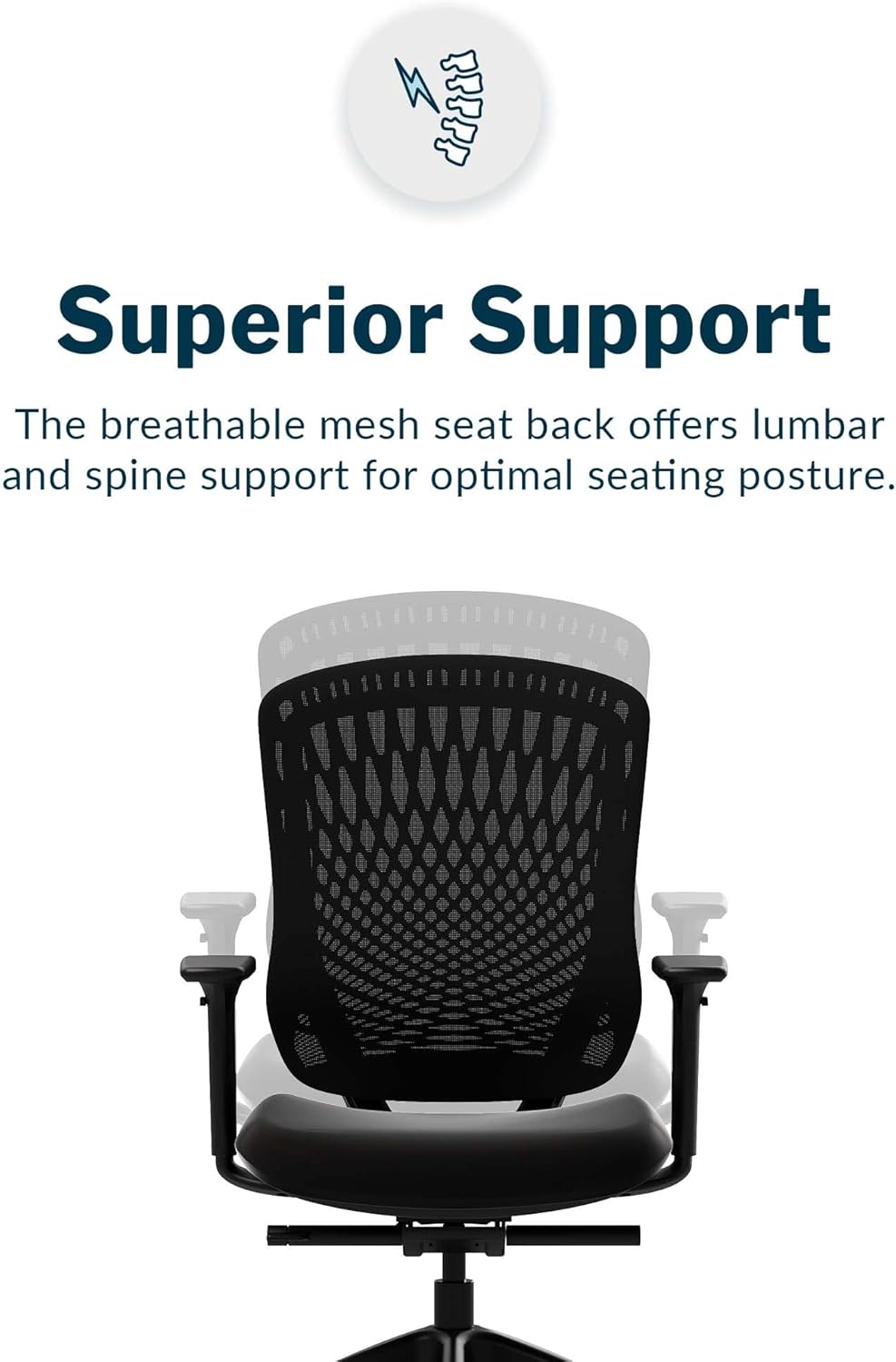 Vari Performance Task Chair - Ergonomic Desk Chair with Maximum Lumbar Support - Adjustable Computer Chair with Comfortable Mesh Back for Gaming, Home, or Office (Black)