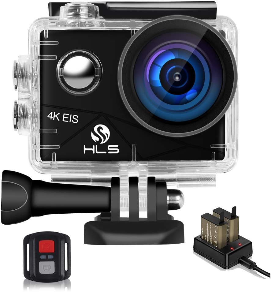 Video Action Camera 4K with Wide Angle Lens HD WiFi Underwater Camera with Waterproof Case Remote Outdoor Sports Camera for Vlog with Accessories Mount Kit Battery Charger