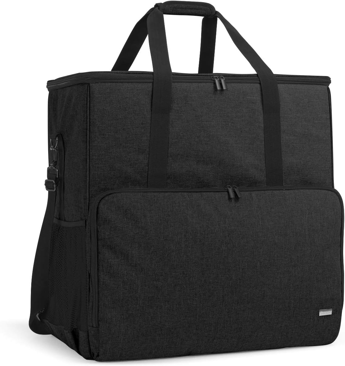 CURMIO Desktop Computer Tower and Monitor Carrying Case,Travel Tote Bag for PC Chassis, Monitor, Keyboard, Cable and Mouse, Earphone, Bag Only, Black